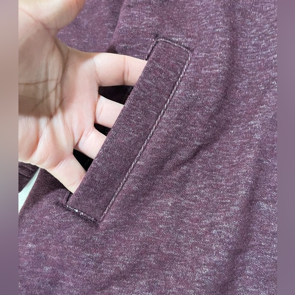 L.L.Bean | Women's 1912 , Sherpa-Lined Cardigan Sweater Cranberry Heather Medium - Picture 5 of 9